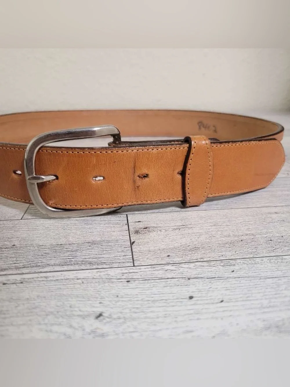 Men's Circle Y Western Brown Leather Suede Inlay Rodeo Cowboy Belt Size 34